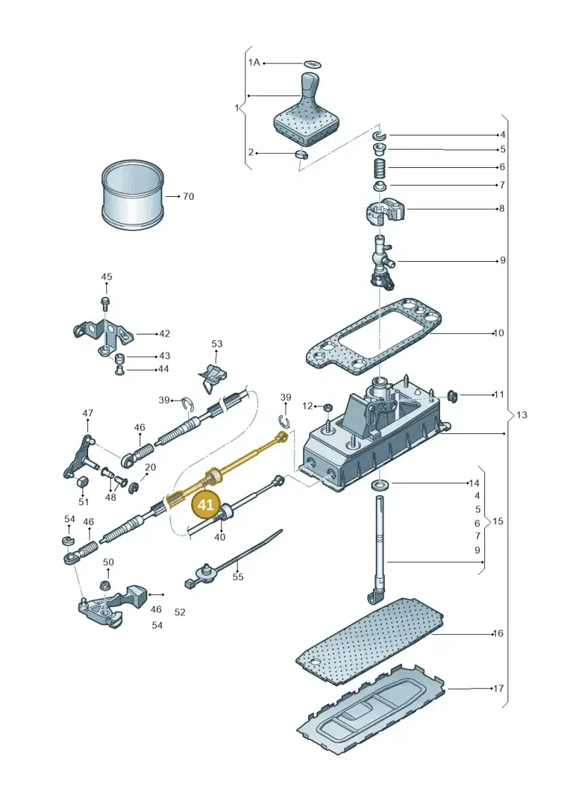 1T0711265AD — Volkswagen Caddy Maxi Kombi (2010-2015) diagram 615711300, position 41
