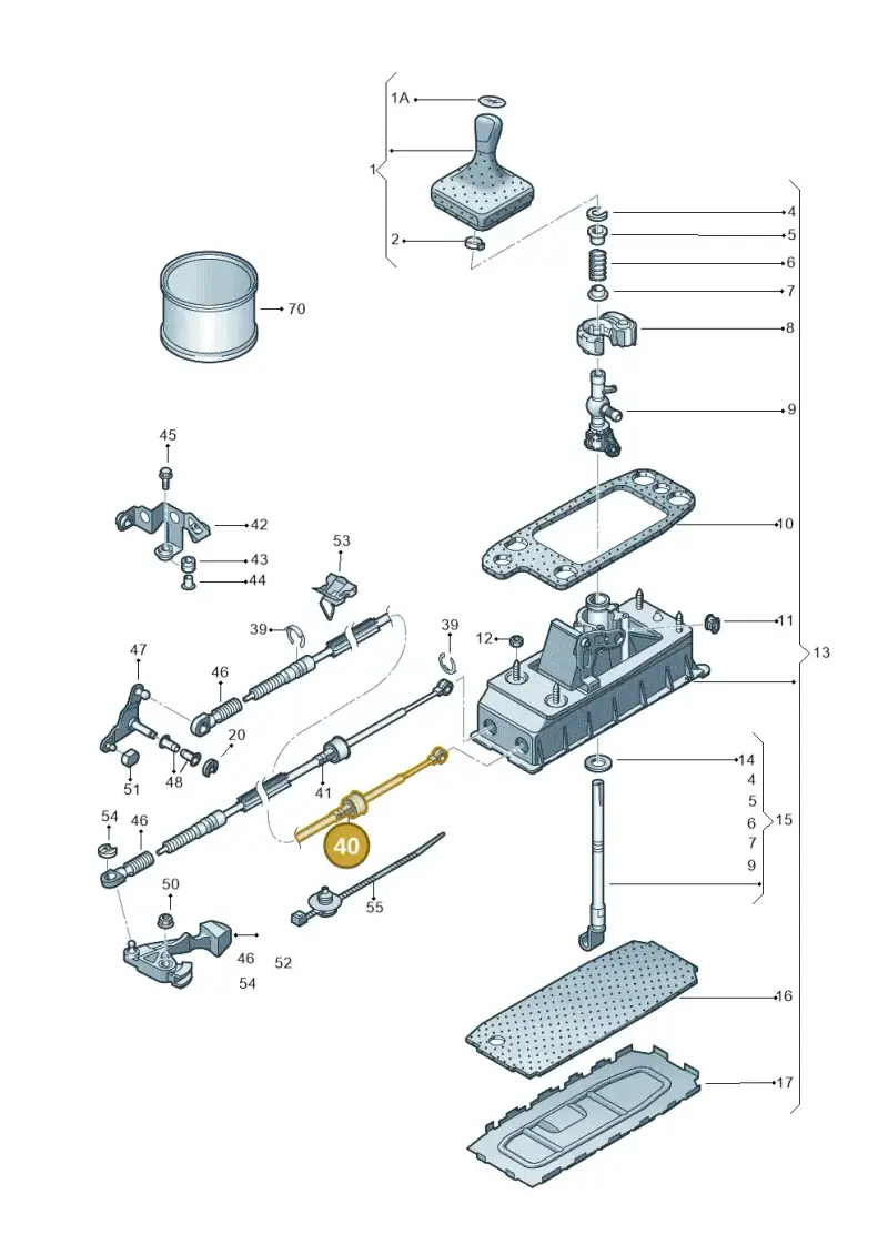 1T0711266J — Volkswagen Caddy Maxi Kombi (2010-2015) diagram 615711300, position 40