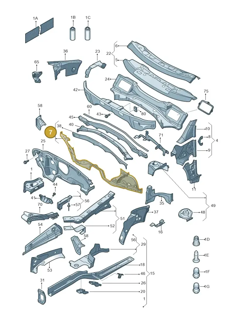 1T0802165B — Volkswagen Caddy Maxi Kombi (2010-2015) diagram 652803000, position 7