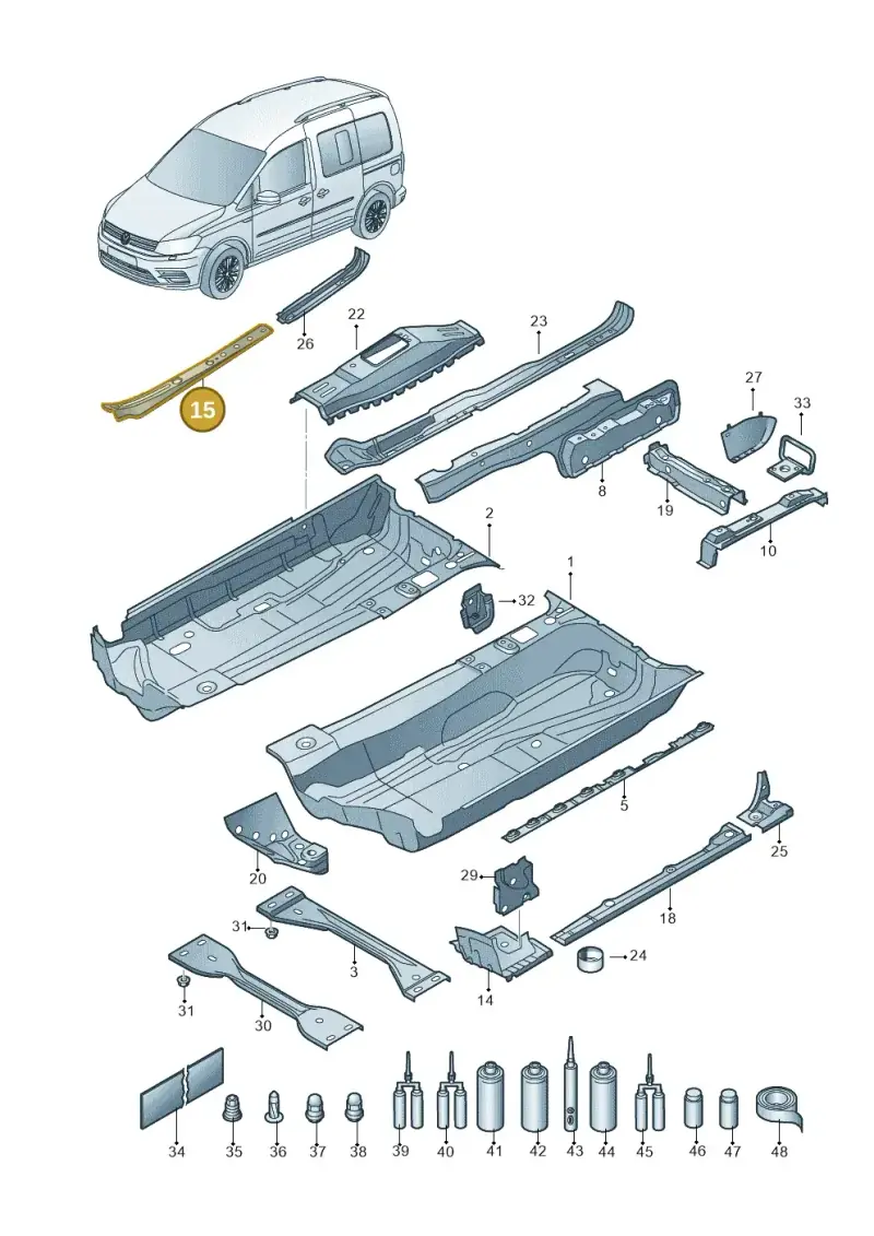 1T0803117B — Volkswagen Caddy kombi (2015-2020) diagram 866803100, position 15
