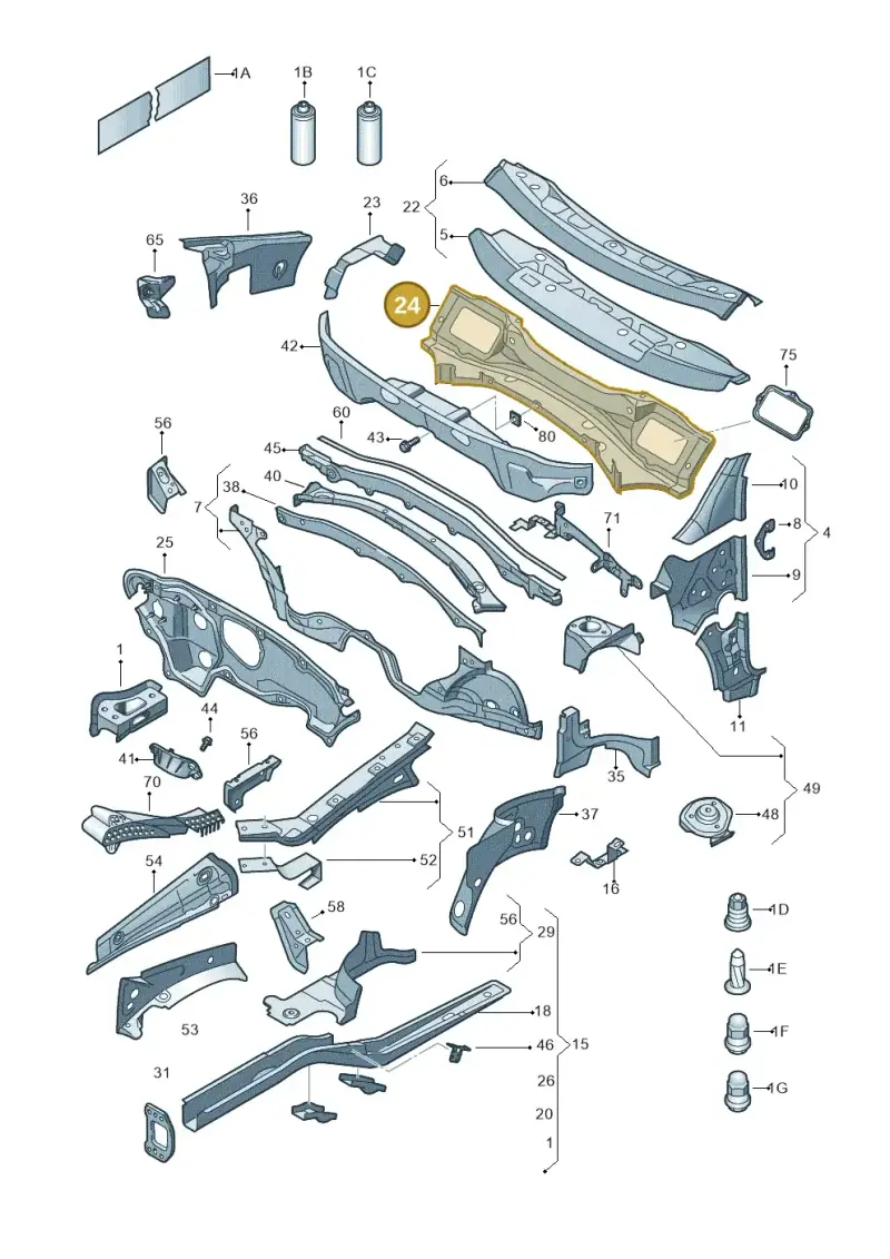 1T0803155 — Volkswagen CADDY-FAW "CN"         05> (2005-) diagram 409803000, position 24