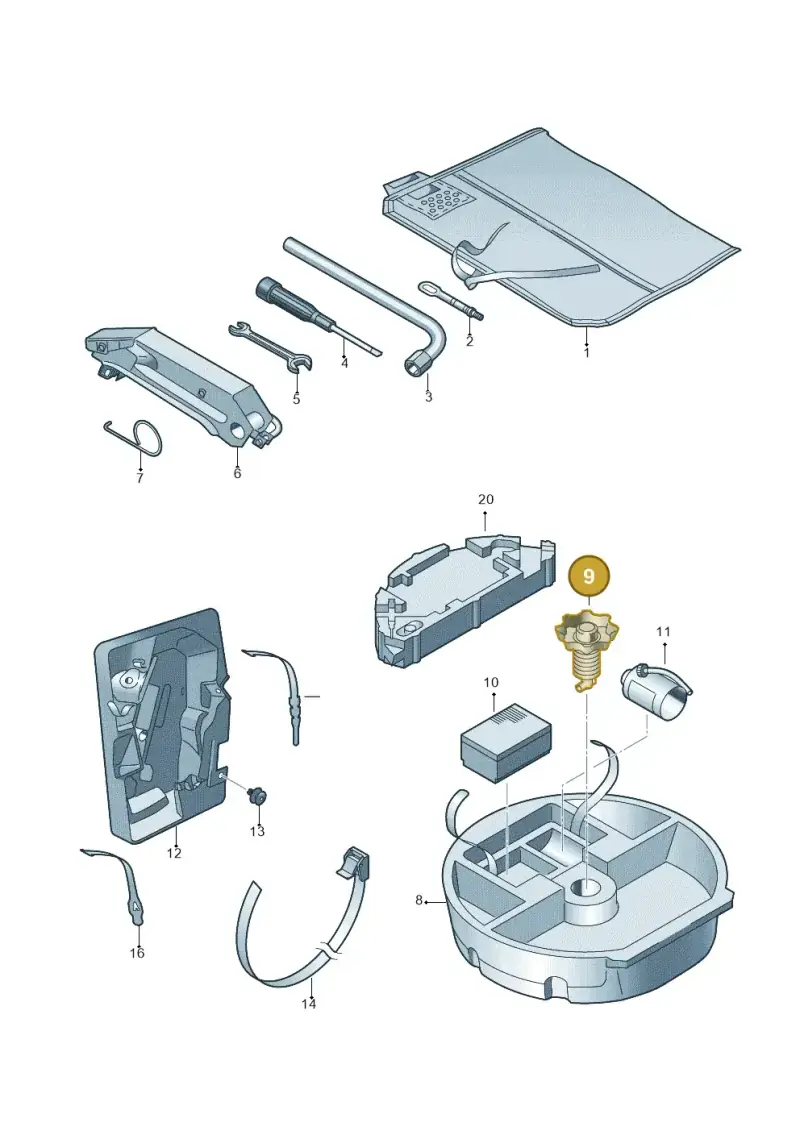 1T0803899 — Volkswagen Touran 2.0 (2010-2015) diagram 409011100, position 9