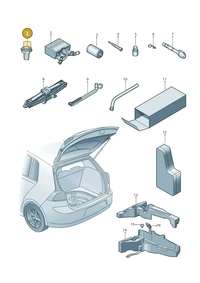1T0803899 — Volkswagen Golf 2.0 BlueMotion (2019-2024) diagram 746012000, position 1