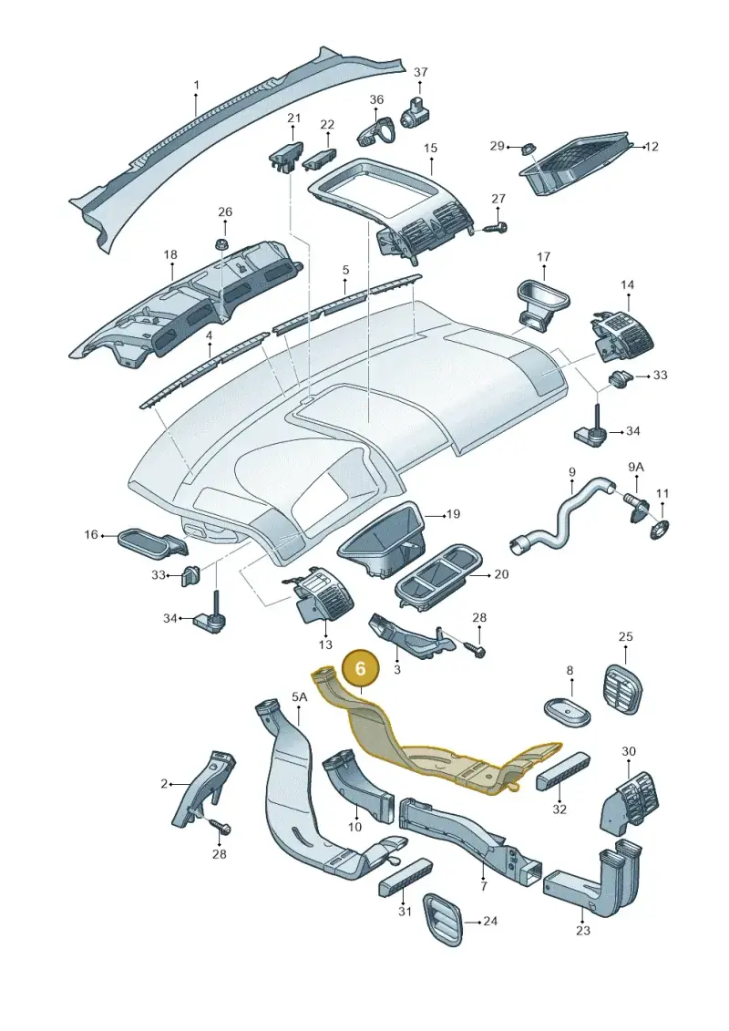 1T0819804F — Volkswagen Touran 2.0 (2010-2015) diagram 409819300, position 6