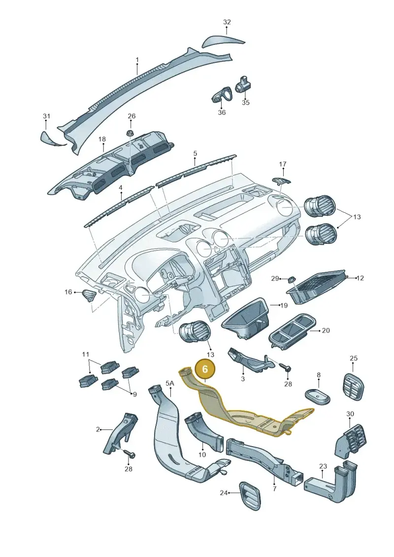 1T0819804F — Volkswagen Caddy panel van (2008-2010) diagram 443819300, position 6