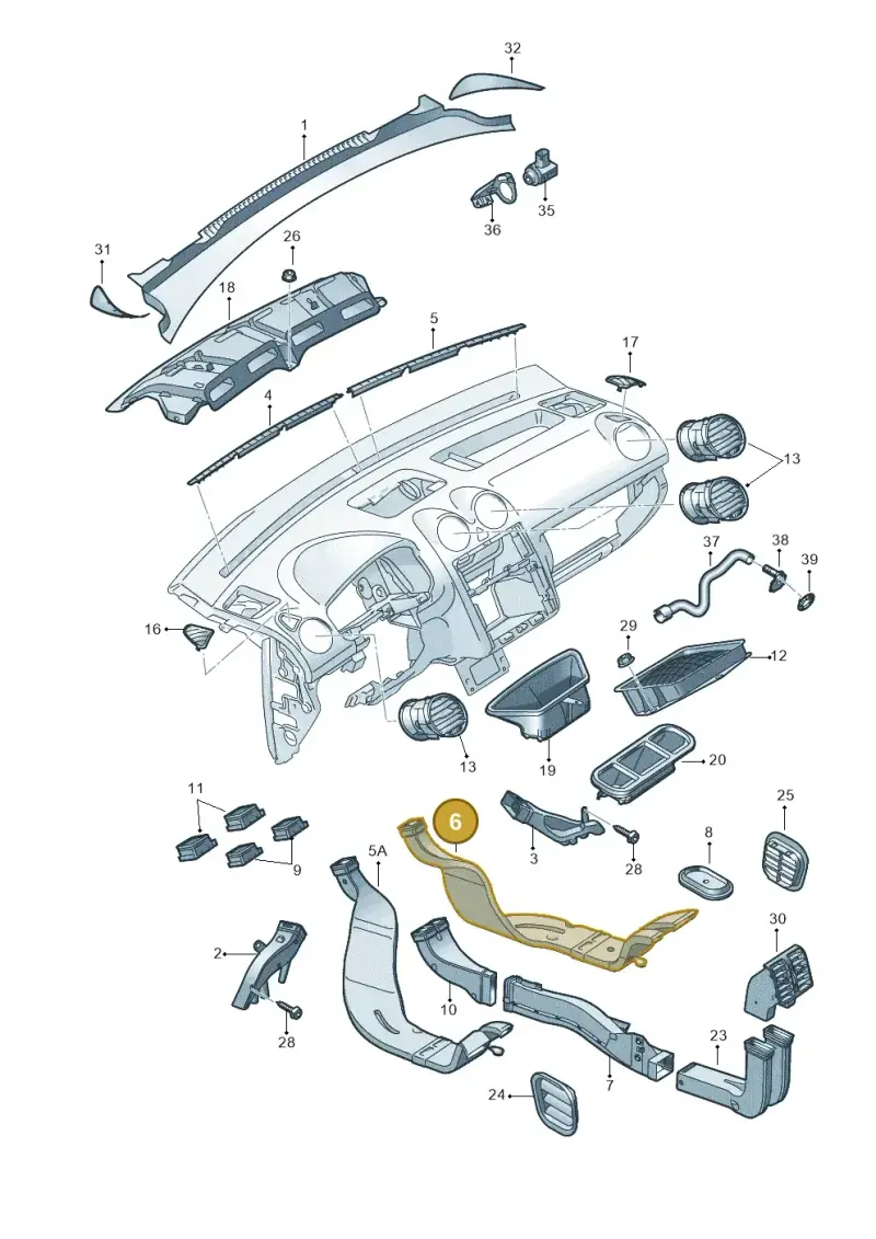 1T0819804F — Volkswagen Caddy Maxi Kombi (2010-2015) diagram 690819300, position 6