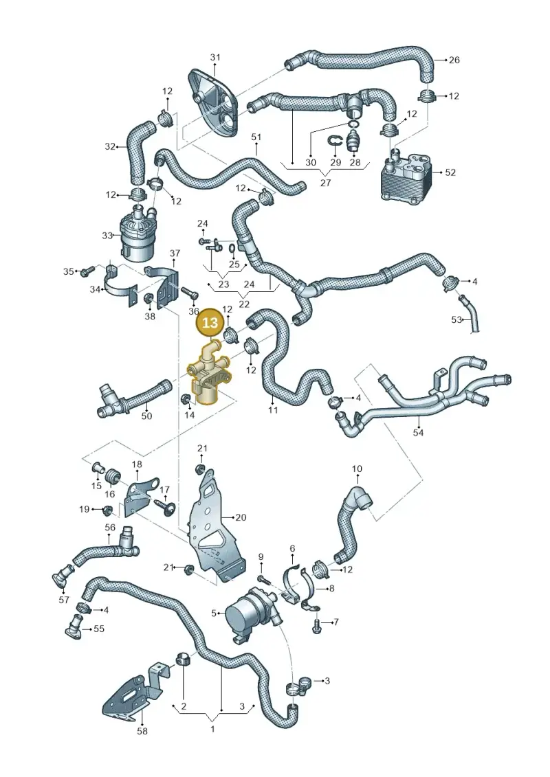 1T0820036D — Volkswagen Touareg (2017-2023) diagram 439121230, position 13
