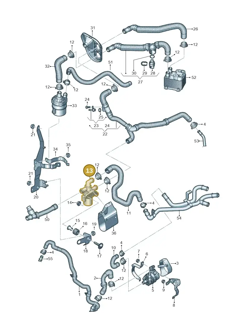 1T0820036D — Volkswagen Touareg (2017-2023) diagram 439121320, position 13
