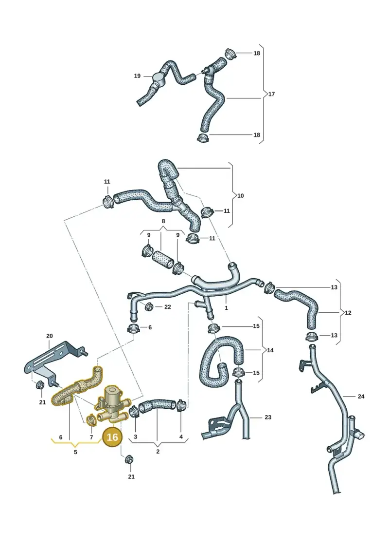 1T0820036D — Volkswagen Caravelle (2019-2024) diagram 7em121251, position 16