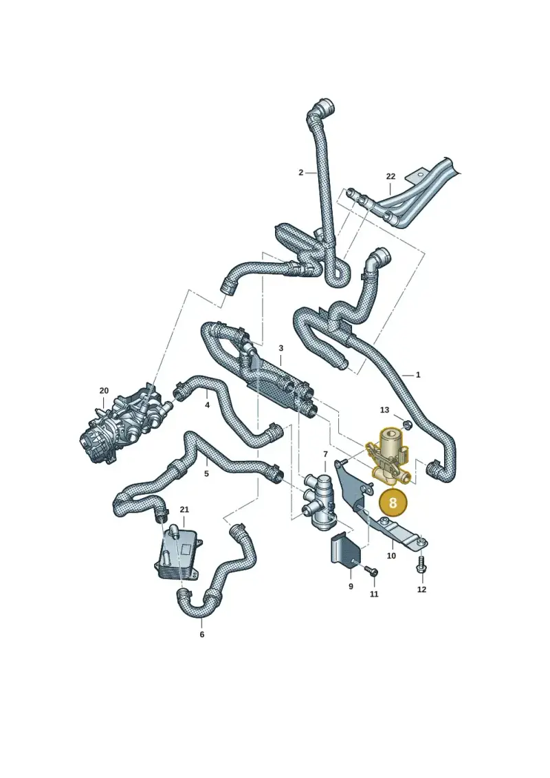 1T0820036D — Volkswagen Multivan (2021-) diagram 7t0121280, position 8