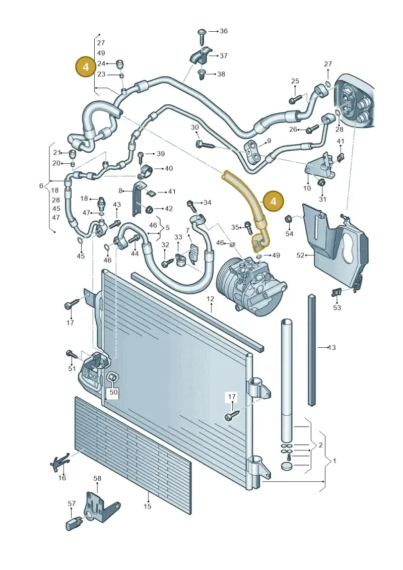 1T0820743AK — Volkswagen Caddy Maxi Kombi (2010-2015) diagram 649260410, position 4