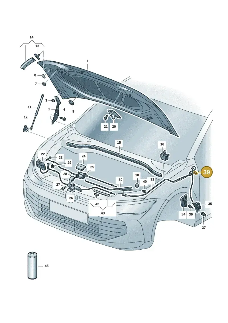 1T0823567 — Volkswagen Passat estate (2023-) diagram 3j0823000, position 39