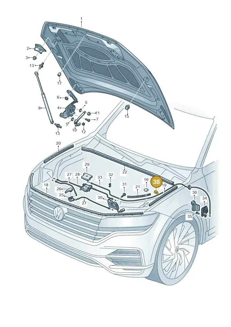 1T0823567 — Volkswagen Touareg (2017-2023) diagram 439823000, position 38
