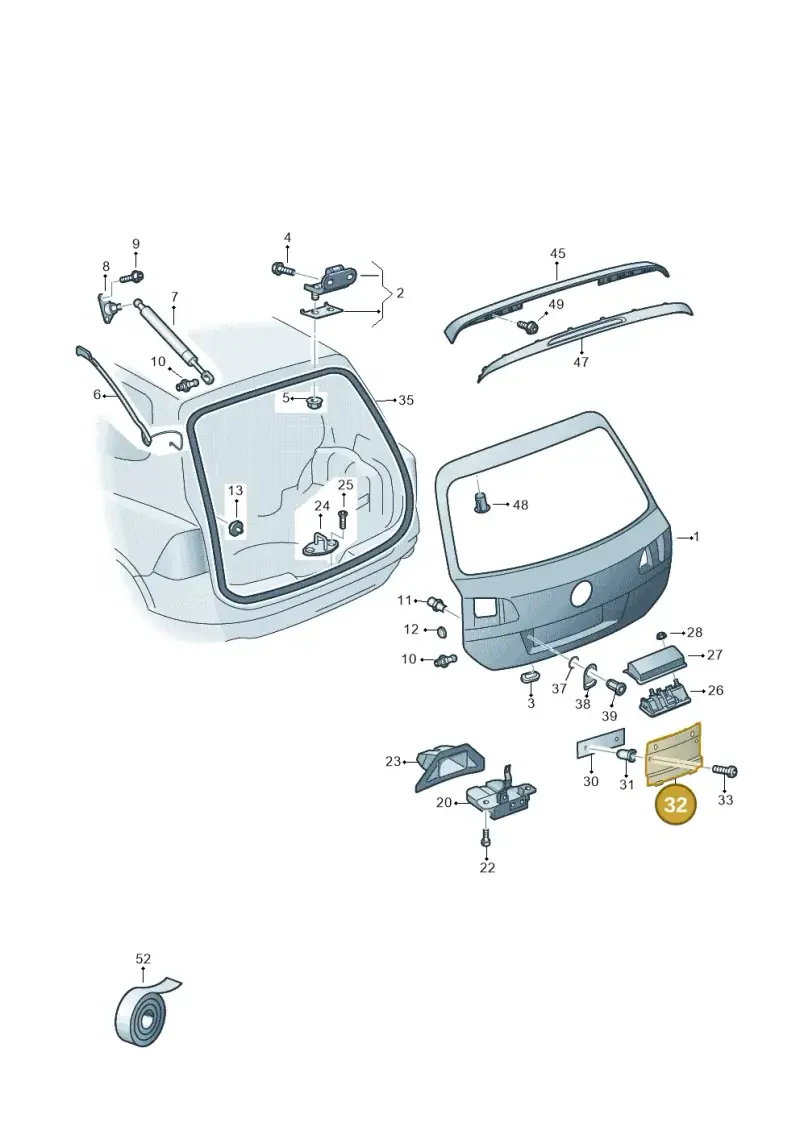1T0827211C — Volkswagen Touareg BlueMotion (2014-2018) diagram 787827100, position 32