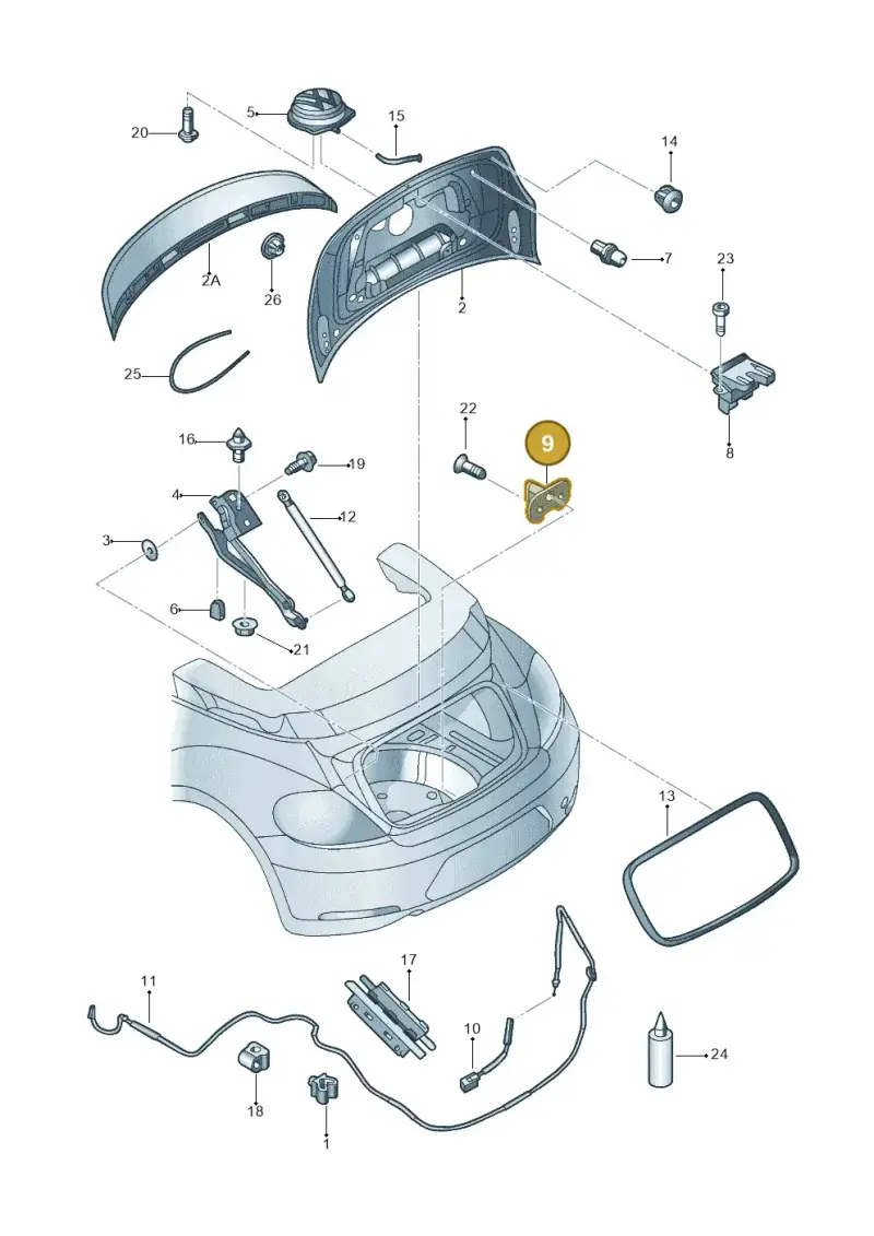1T0827517A — Volkswagen New beetle cabriolet (2016-2019) diagram 716827200, position 9