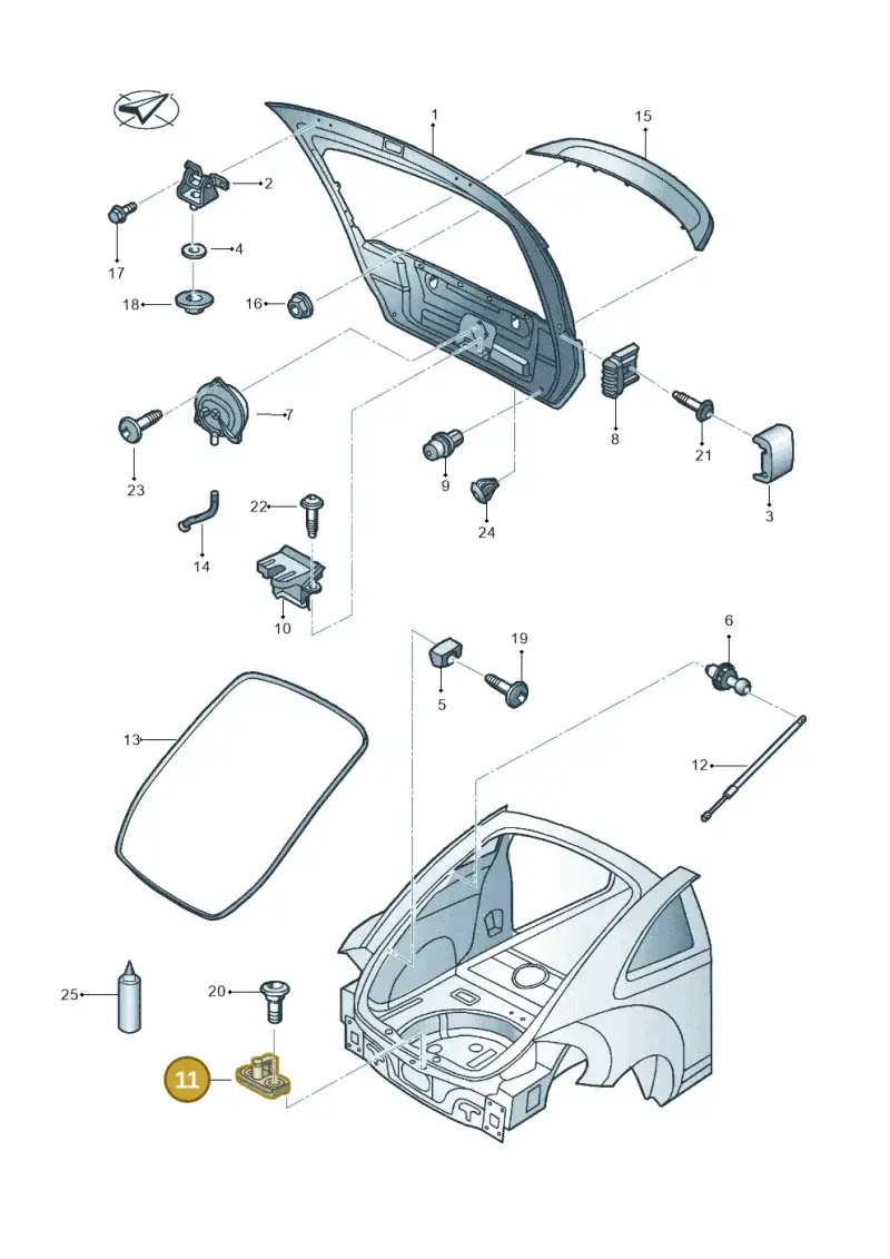 1T0827517A — Volkswagen Beetle (2016-2019) diagram 801827200, position 11