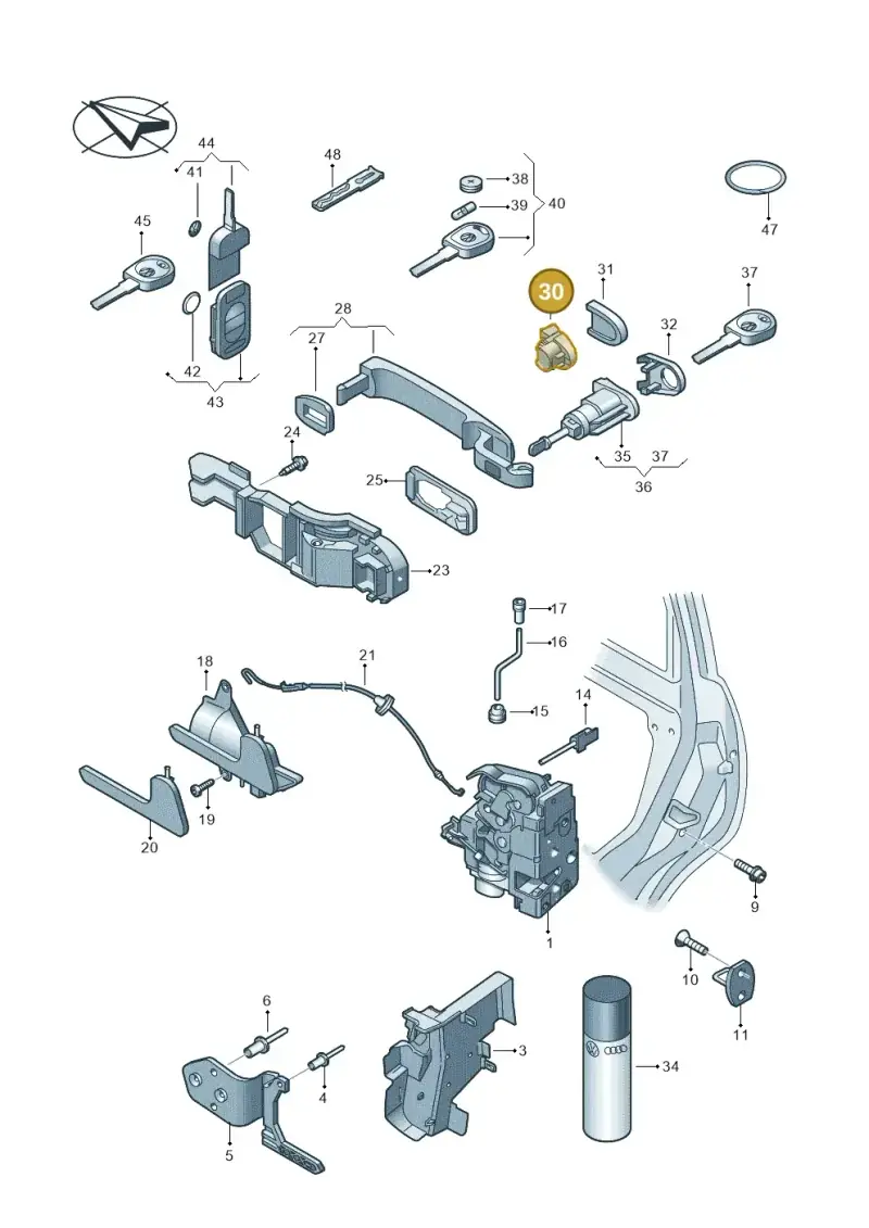1T0837233B — Volkswagen Transp. caravelle (2011-2015) diagram 410837000, position 30