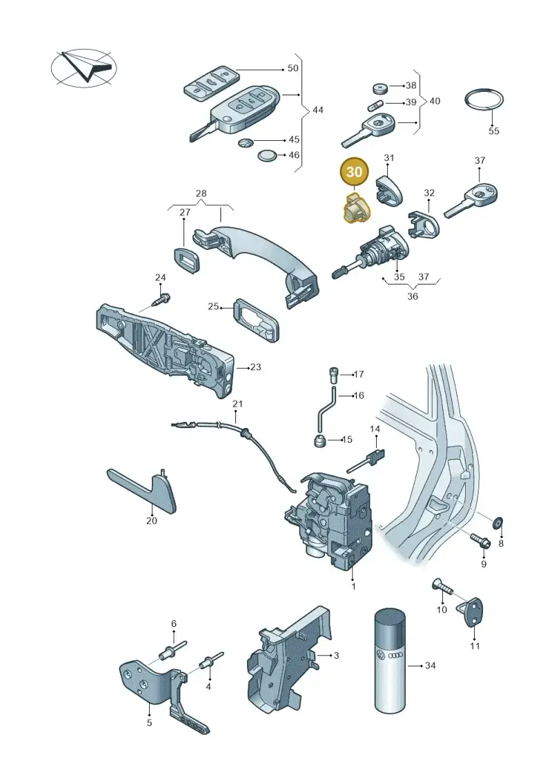 1T0837233B — Volkswagen Caravelle (2015-2019) diagram 861837000, position 30