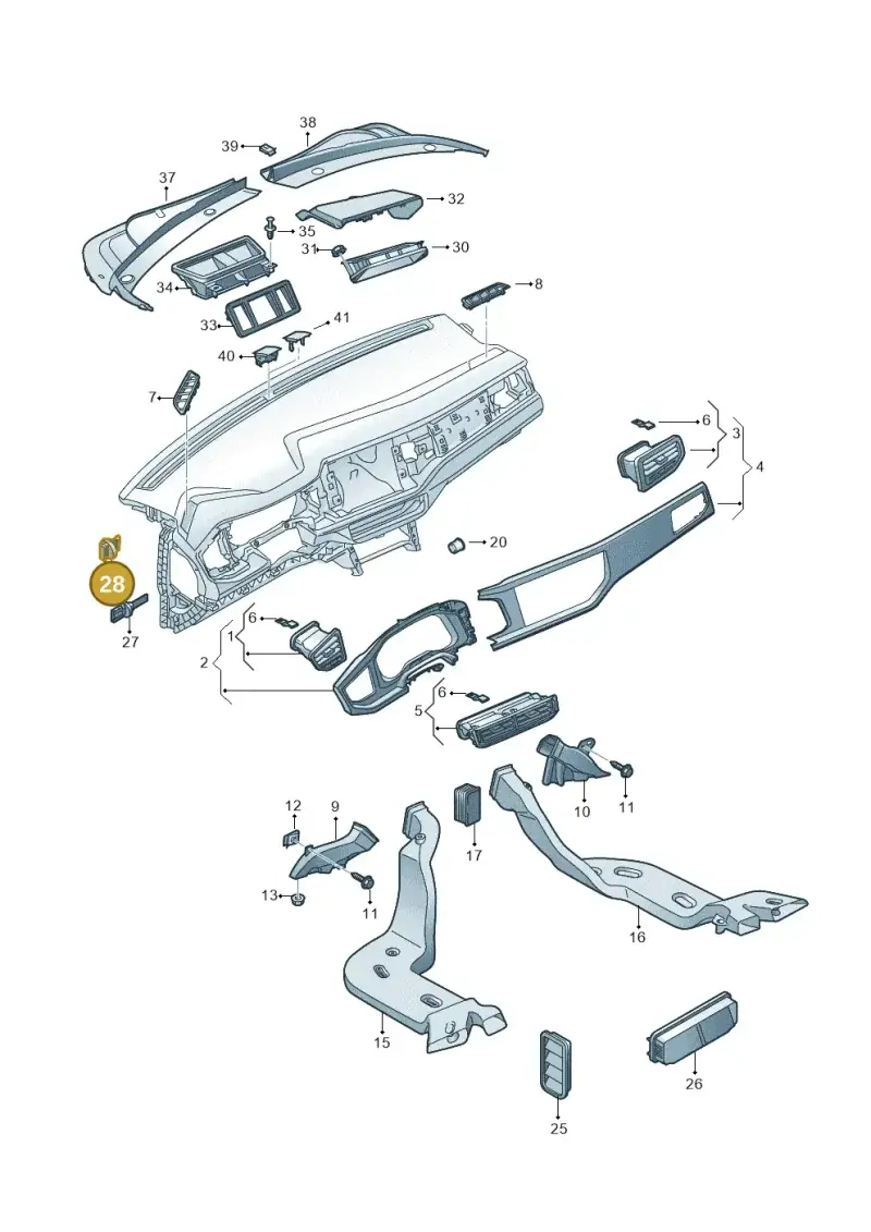 1T0857489 — Volkswagen Taigo (2021-2024) diagram 837819300, position 28
