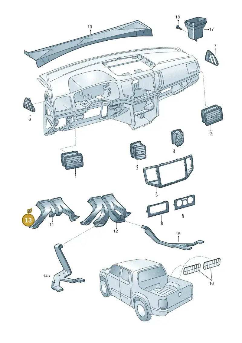 1T0857489 — Volkswagen Amarok twin cab (2022-) diagram 894819300, position 13
