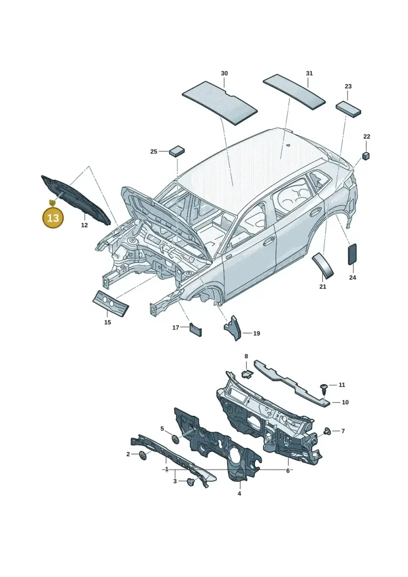1T0863727 — Volkswagen Tiguan 2.0 (2023-) diagram 57x863200, position 13
