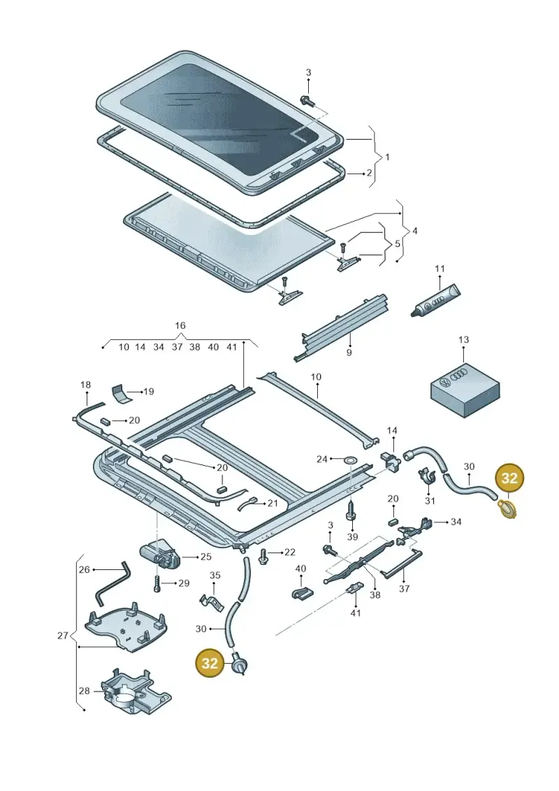 1T0877242A — Volkswagen Golf Plus (2011-2014) diagram 420877000, position 32