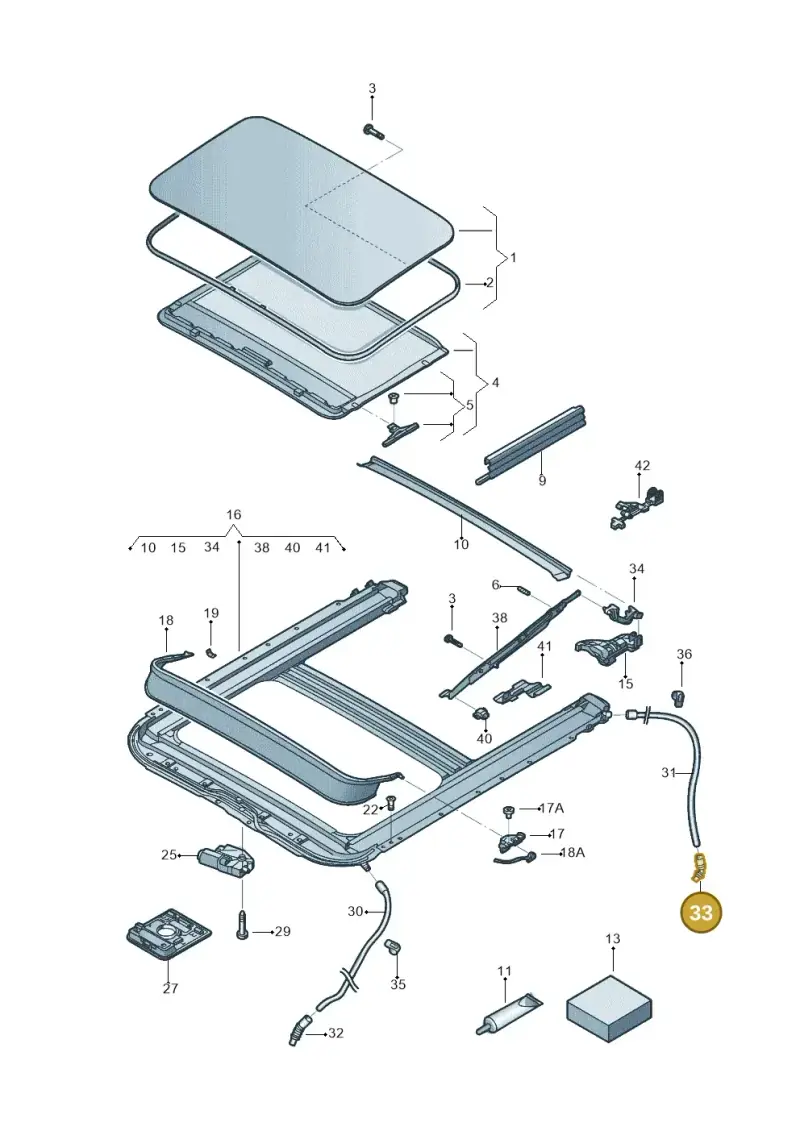 1T0877242A — Volkswagen Jetta (2014-2017) diagram 692877000, position 33