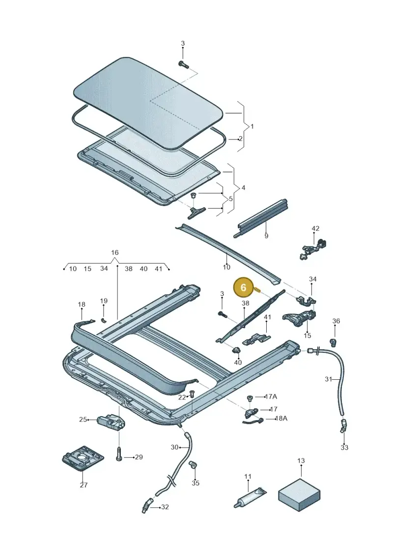 1T0877493 — Volkswagen Jetta (2014-2017) diagram 692877000, position 6