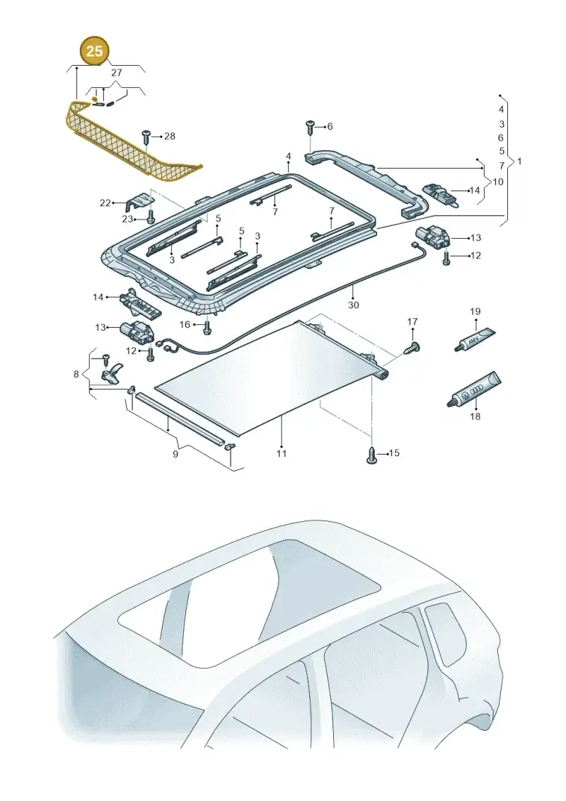 1T0877651B9B9 — Volkswagen Touran 2.0 (2010-2015) diagram 634877100, position 25