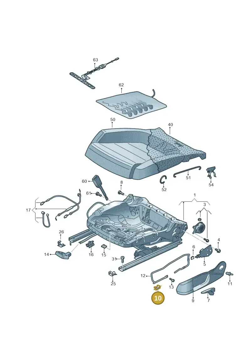 1T0881621 — Volkswagen Scirocco 2.0 (2014-2017) diagram 651881000, position 10