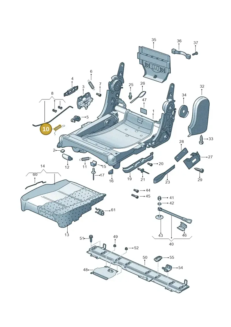 1T0883171A — Volkswagen Touran 2.0 (2010-2015) diagram 694883200, position 10
