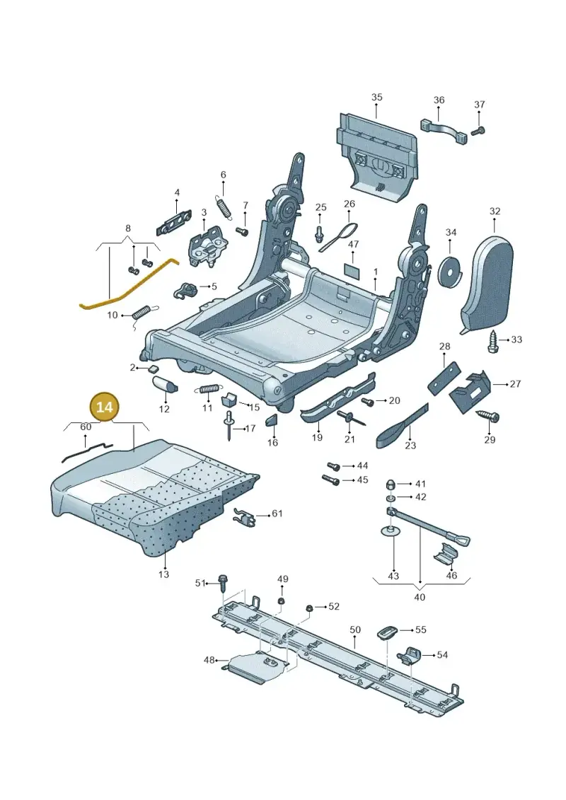 1T0883405CBCYF — Volkswagen Touran 2.0 (2010-2015) diagram 694883200, position 14