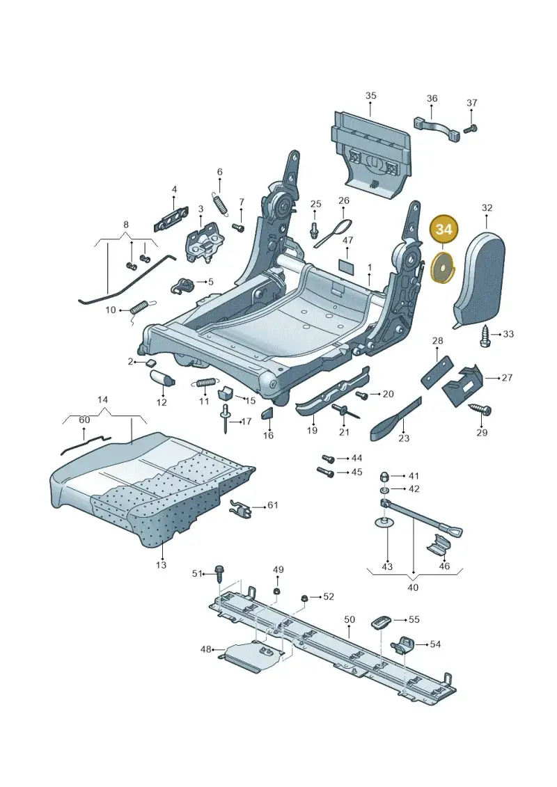 1T0883608 — Volkswagen Touran 2.0 (2010-2015) diagram 694883200, position 34