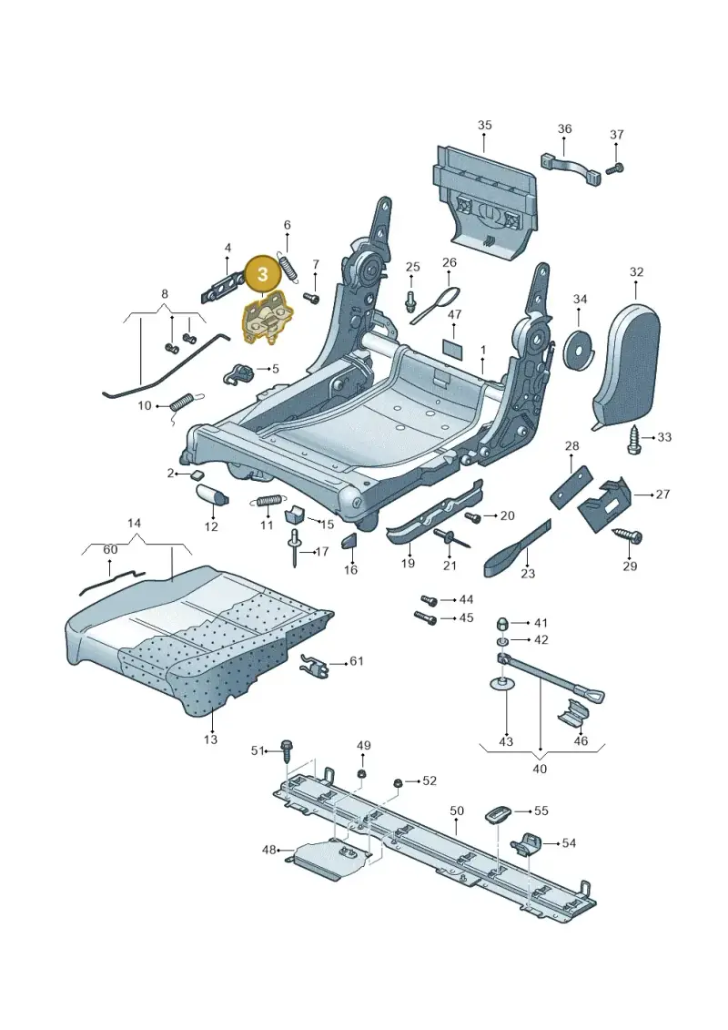 1T0883809A — Volkswagen Touran 2.0 (2010-2015) diagram 694883200, position 3