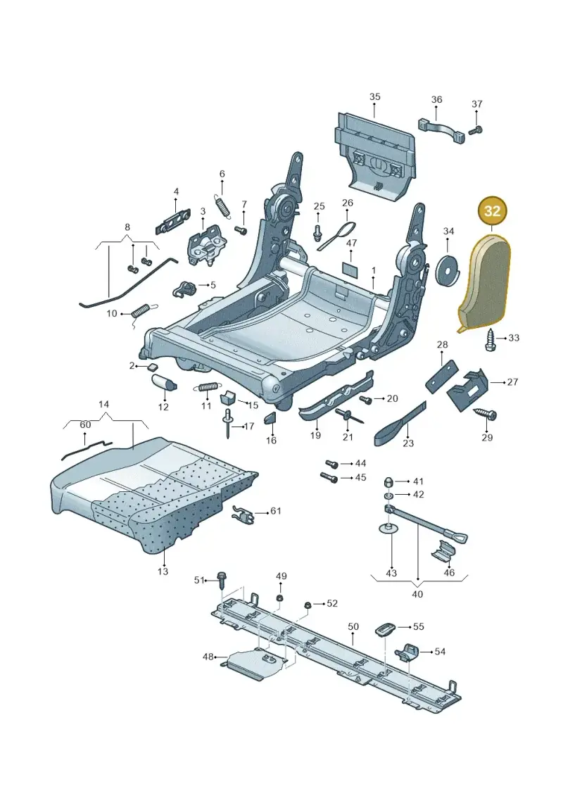 1T0883857A71N — Volkswagen Touran 2.0 (2010-2015) diagram 694883200, position 32