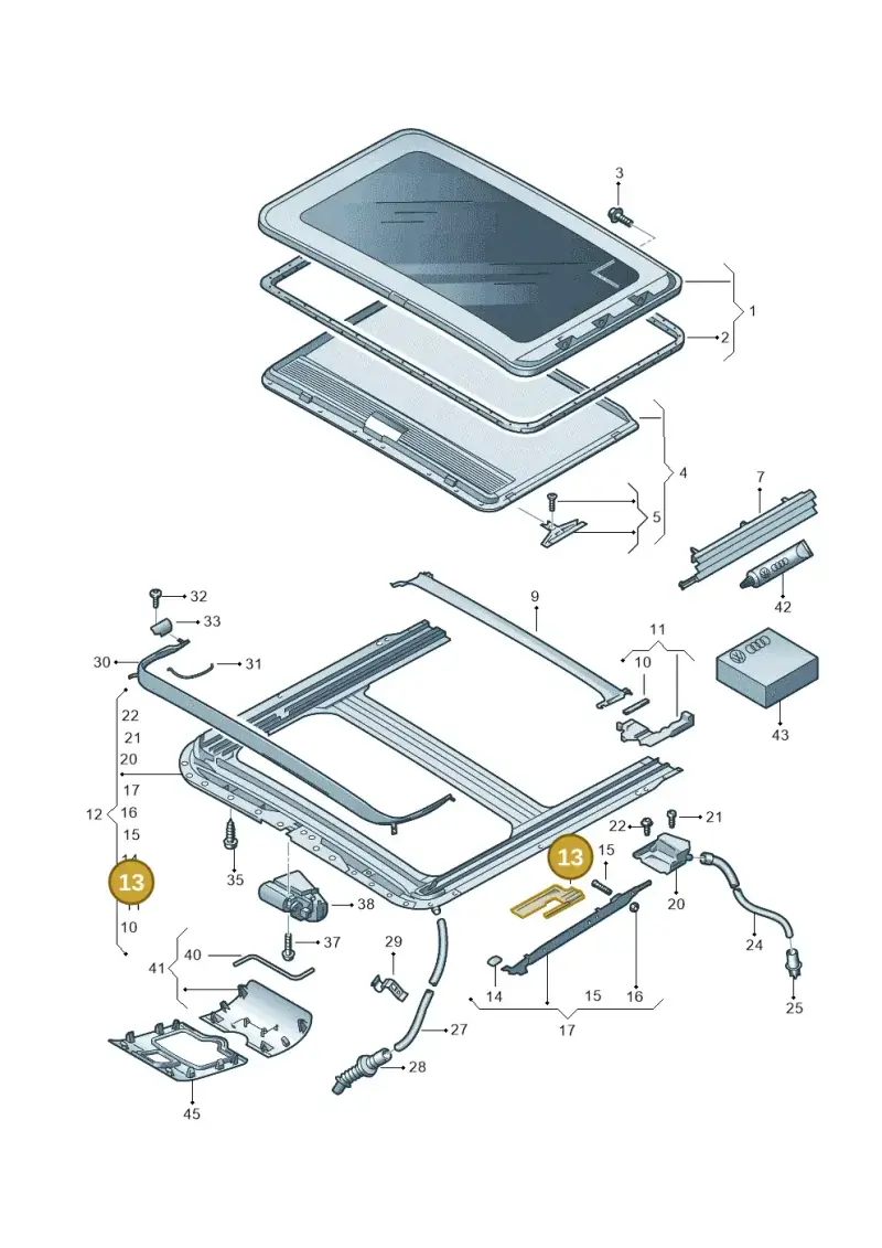 1T0898015 — Volkswagen Passat saloon (2010-2015) diagram 409877000, position 13