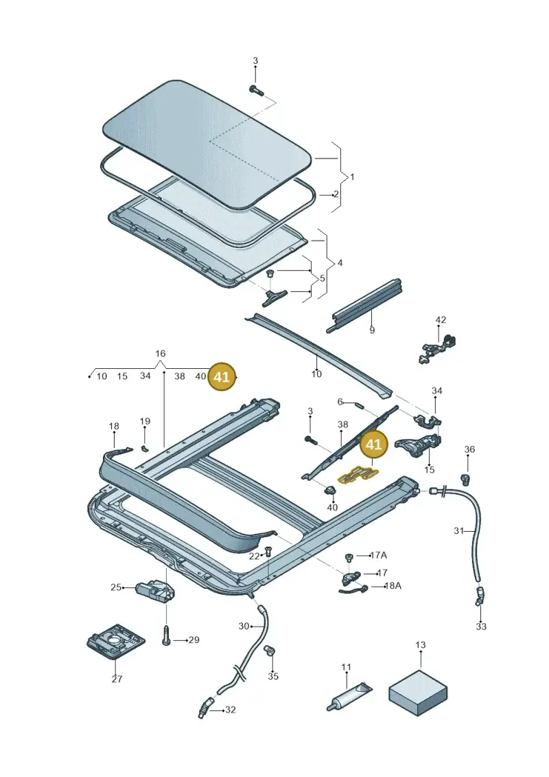 1T0898015 — Volkswagen Jetta (2014-2017) diagram 692877000, position 41