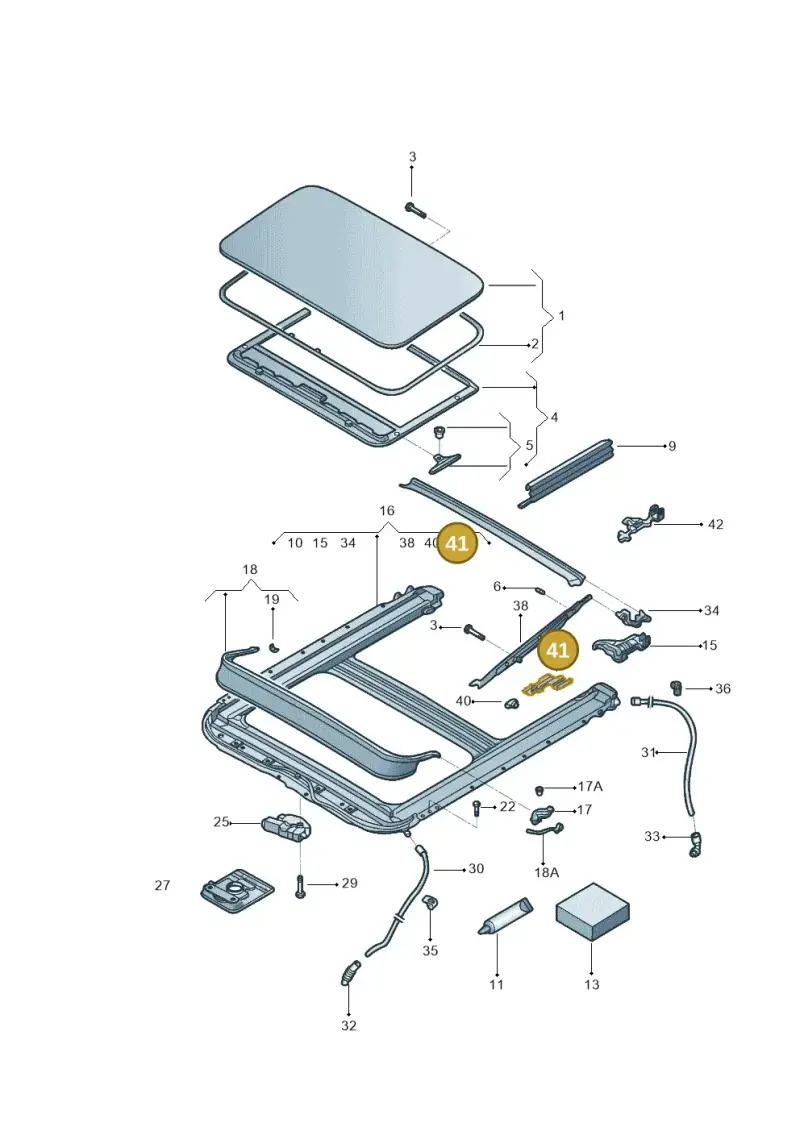 1T0898015 — Volkswagen Jetta 2.0 (2015-2015) diagram 880877000, position 41