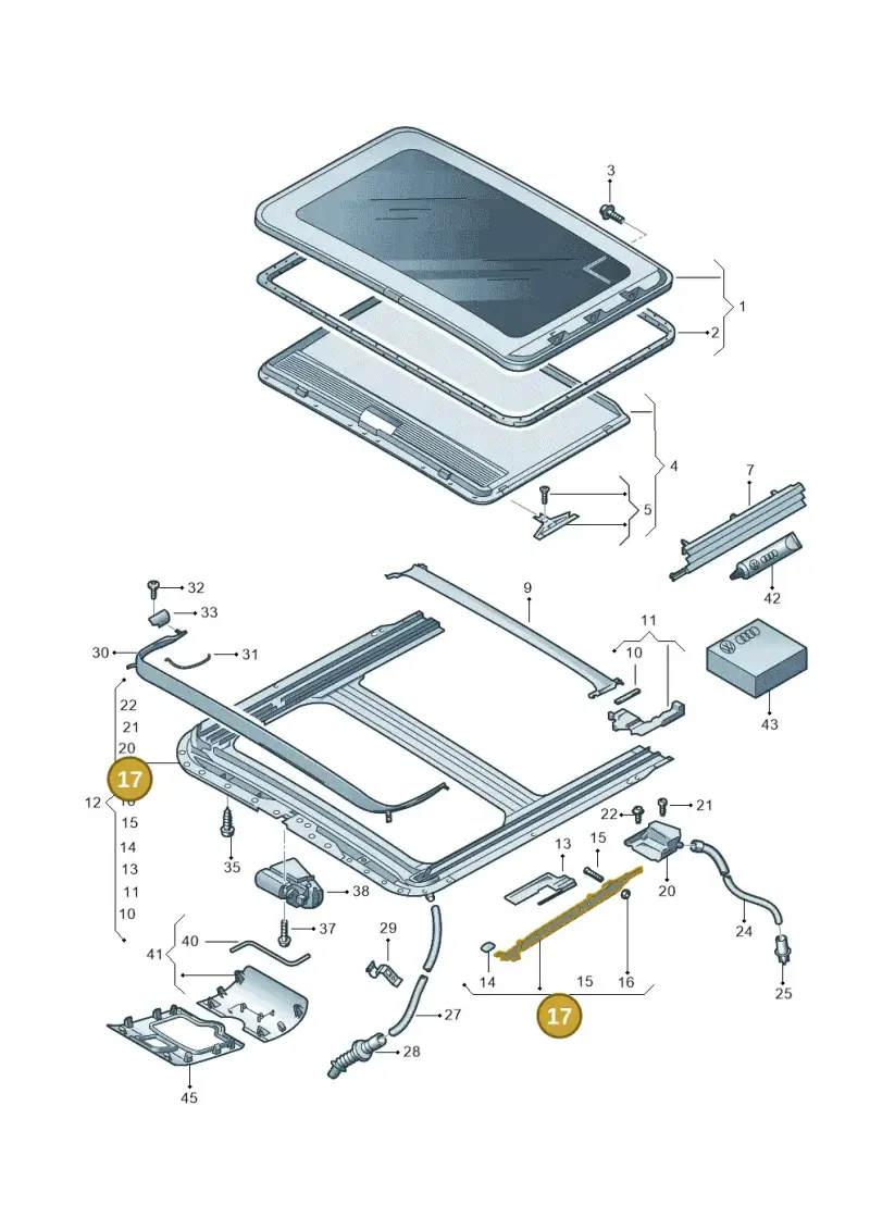 1T0898153 — Volkswagen Passat saloon (2010-2015) diagram 409877000, position 17