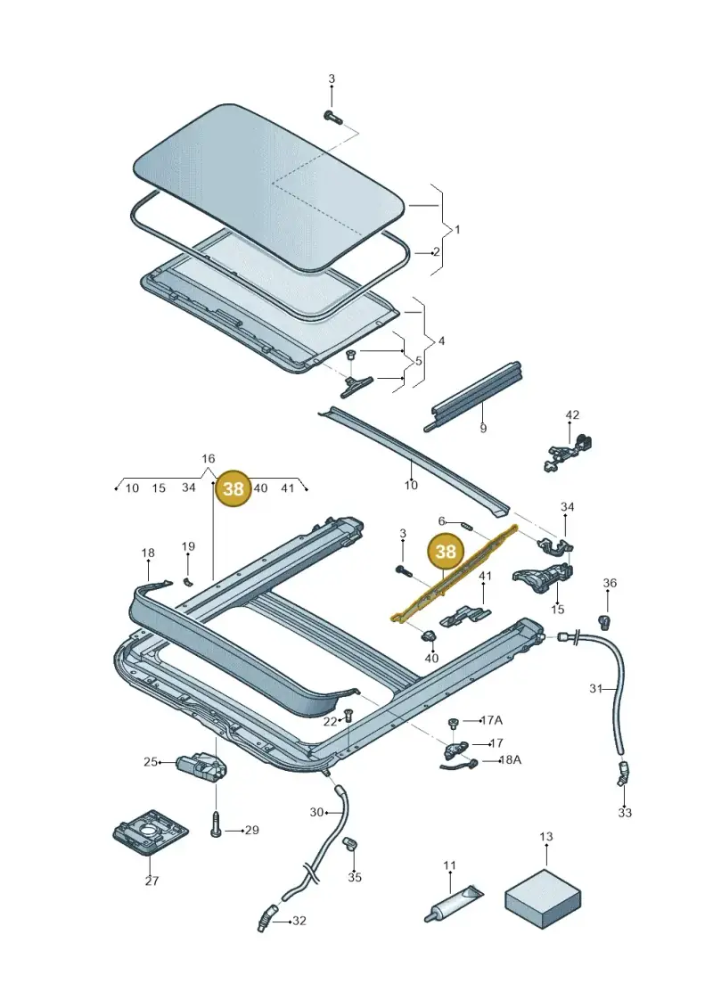1T0898153 — Volkswagen Jetta (2014-2017) diagram 692877000, position 38