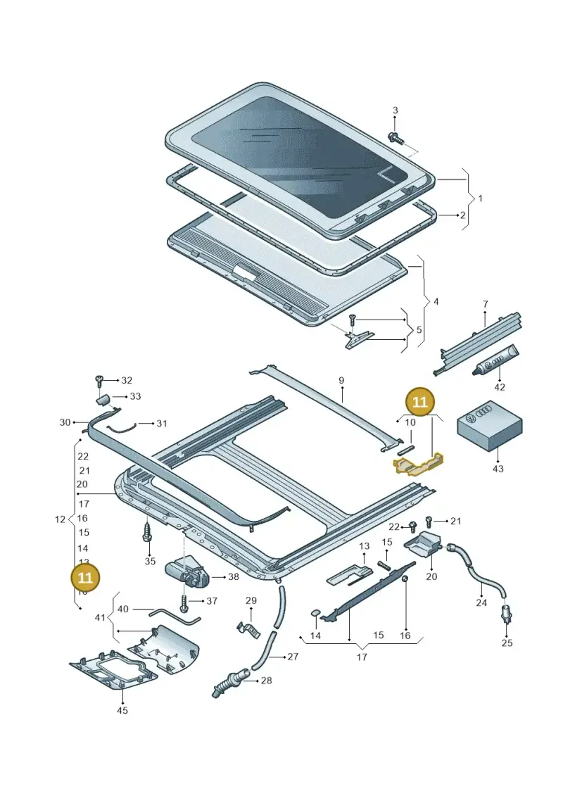 1T0898481 — Volkswagen Passat estate (2008-2011) diagram 409877000, position 11