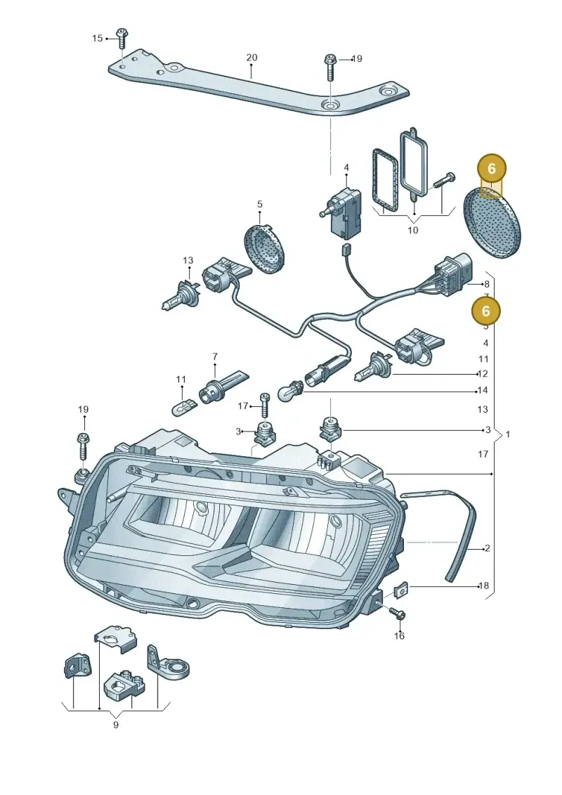 1T0941607D — Volkswagen Tiguan 2.0 4Motion (2017-2024) diagram 884941000, position 6