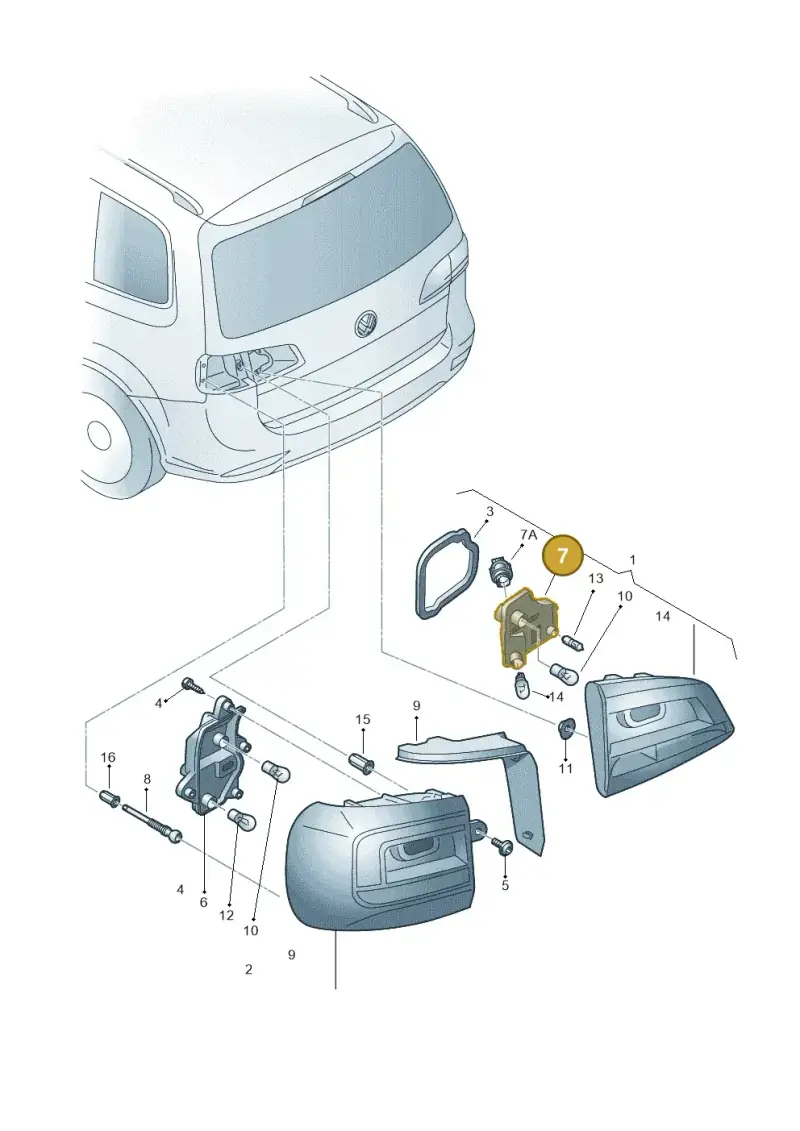 1T0945264 — Volkswagen Touran 2.0 (2010-2015) diagram 694945000, position 7