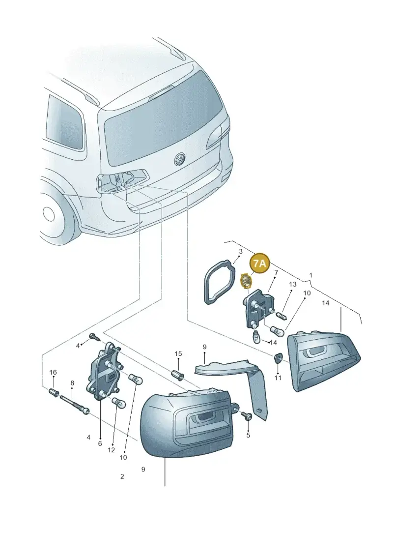 1T0945331 — Volkswagen Touran 2.0 (2010-2015) diagram 694945000, position 7A
