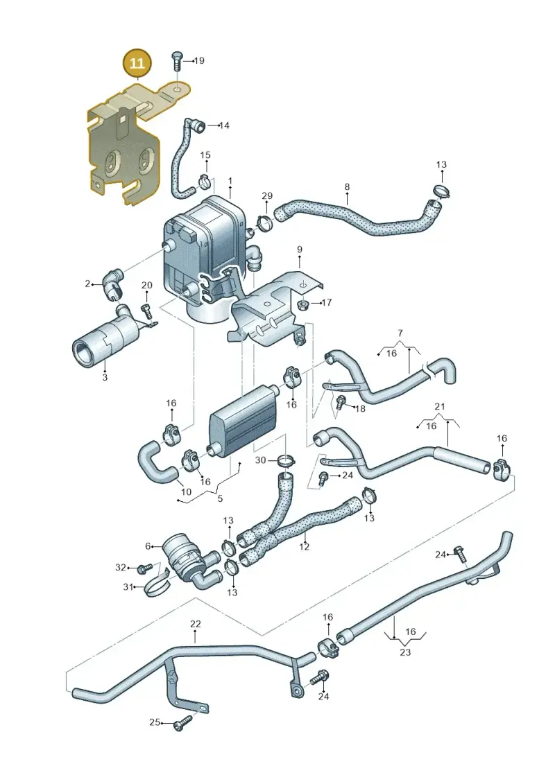1T0955195B — Volkswagen Touran 2.0 (2010-2015) diagram 409819700, position 11