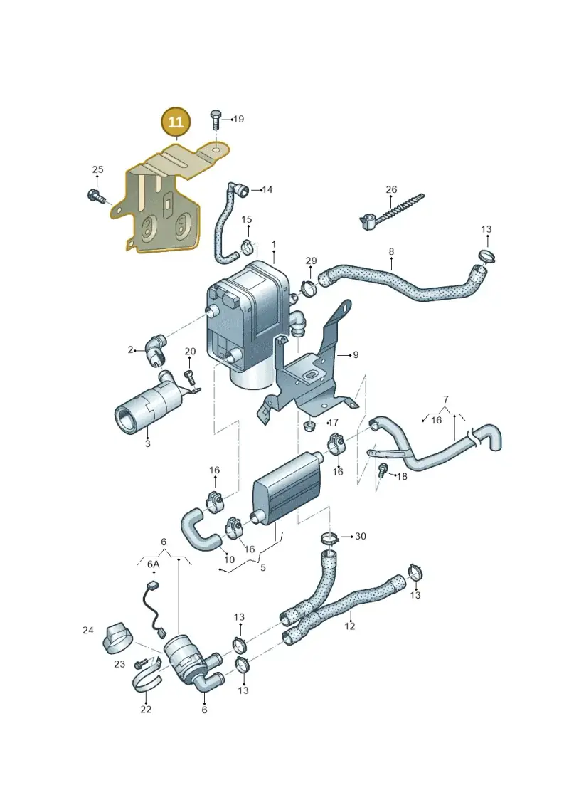 1T0955195B — Volkswagen Golf Cabriolet (2011-2016) diagram 649819700, position 11