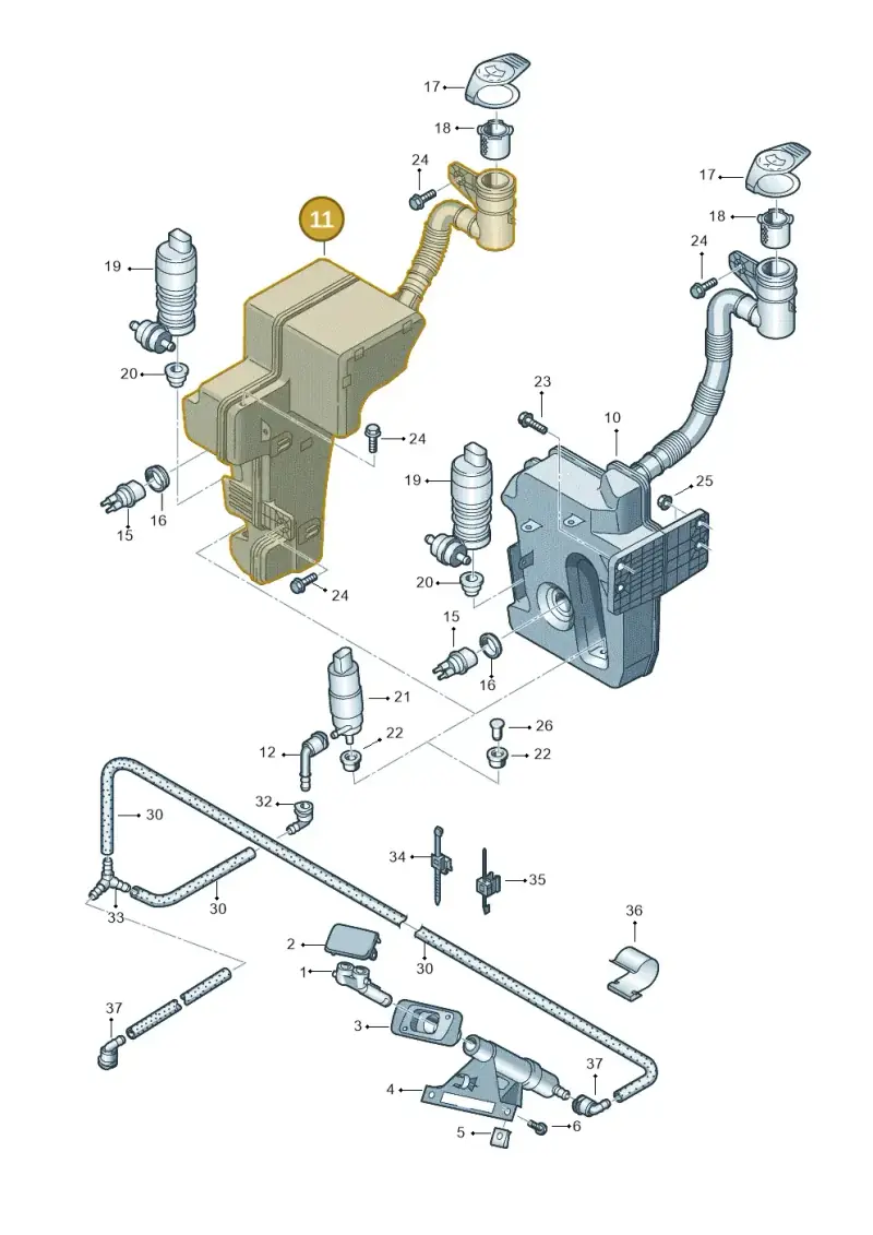 1T0955453E — Volkswagen Touran 1.9 (2008-2010) diagram 615955300, position 11