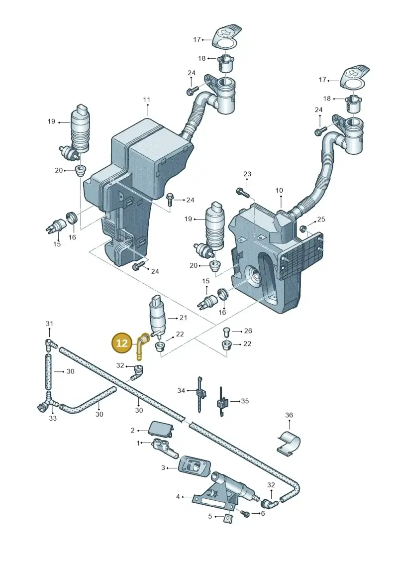 1T0955665 — Volkswagen EOS-Cabriolet-Coupe (2006-) diagram 409955300, position 12