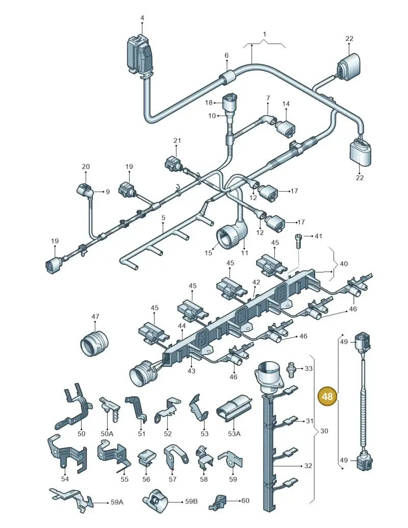 1T0971375A — Volkswagen Touran 1.9 (2008-2010) diagram 409971090, position 48