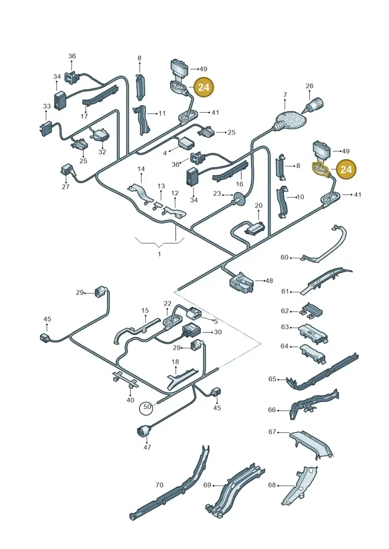 1T0971841A — Volkswagen Touran 2.0 (2010-2015) diagram 409971840, position 24